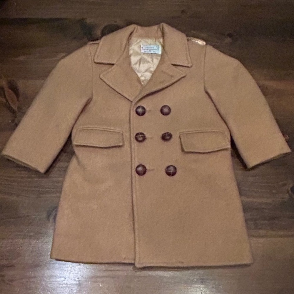 Vintage 1980 Imp Originals Pea Coat 3T Double Breasted Quilted Lining Preppy USA
